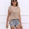 61WbO0dhNCL._AC_SL1500 Womens Cap Sleeve Sweater Vest Summer Tops Sleeveless Tank Tops 2024 Trendy Spring Clothes Striped Short Sleeve Shirts