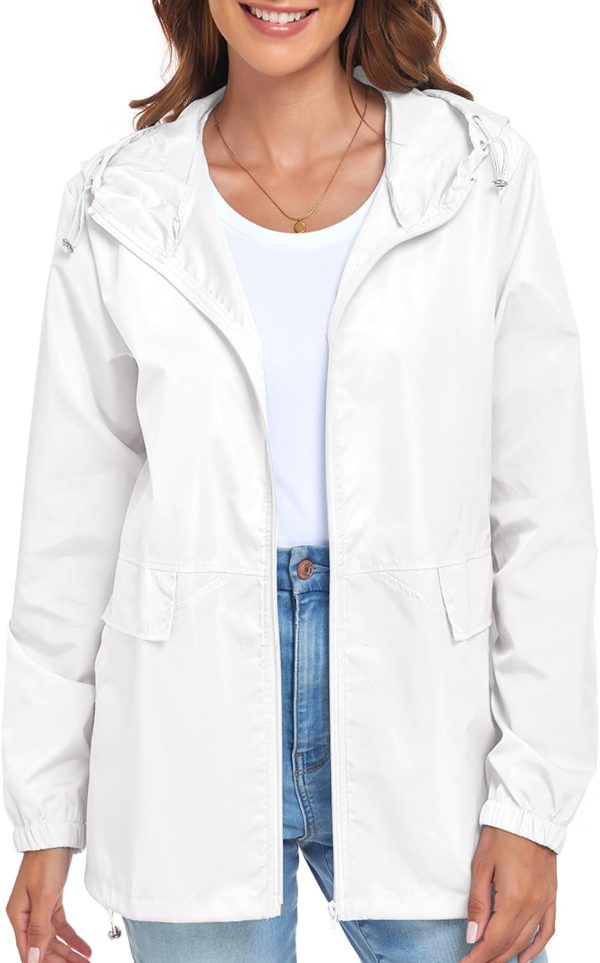 61X4JBuCcrL._AC_SL1500 Women's Lightweight Raincoat Waterproof Packable Outdoor Windproof Hooded Active Rain Jacket S-XXL