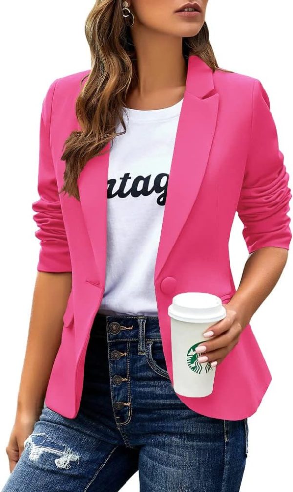 61YXZau1T5L._AC_SL1024_8702a214-3313-40b4-b30e-6a8f4c2917ab Womens Casual Blazers Long Sleeve Lapel Button Slim Work Office Blazer Jacket