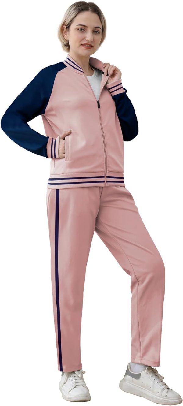 61ZouOgkigL._AC_SL1500 Tracksuit for Women 2 Piece Sweatsuit Outfits Long Sleeve Zip Up Lounge Jogging Suits