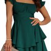 Women Graduation Dress Spaghetti Straps Sleeveless Short Dresses Y2k Low Cut Bodycon Going Out A-Line Mini Dress