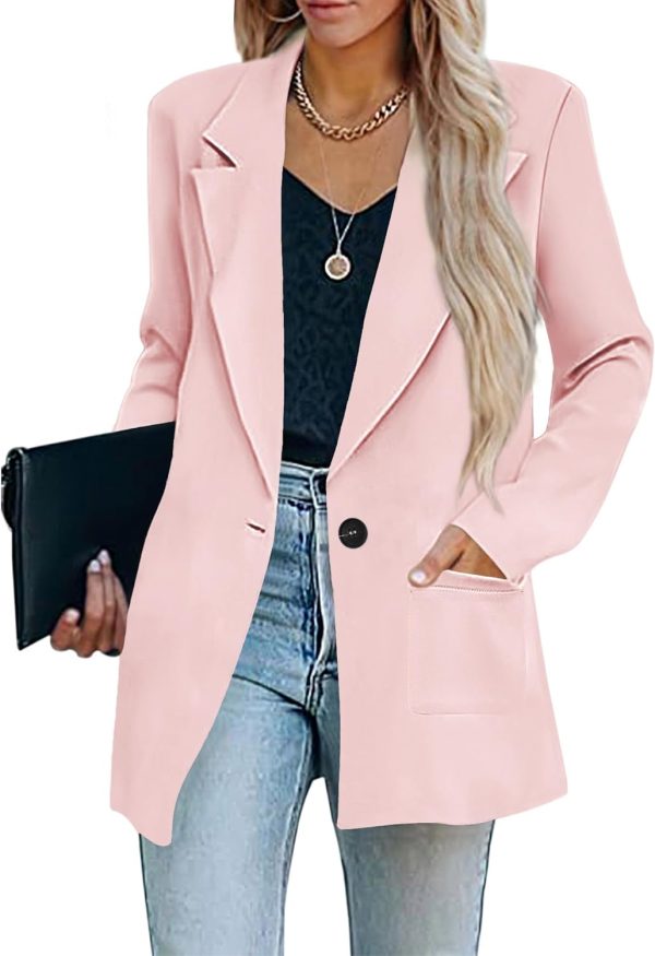 Womens Casual Blazers Oversized Open Front Cardigan Long Sleeve Work Office Blazer Jackets S-XXL