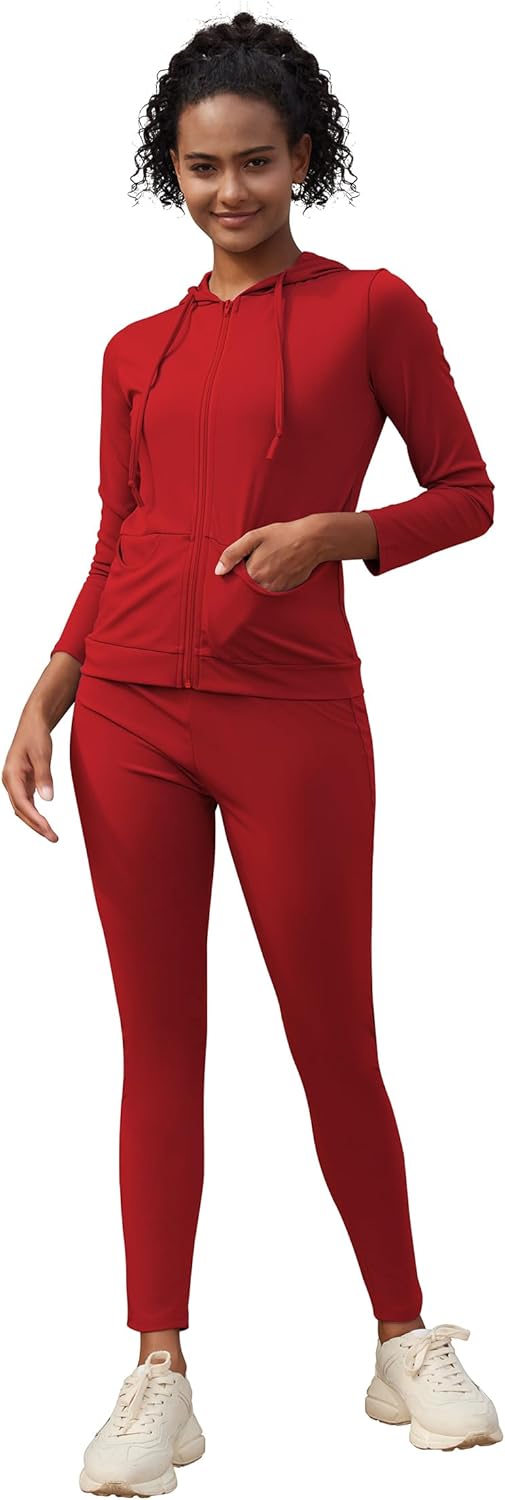 61eszjDY4zL._AC_SL1500 Active Wear Sets for Women -Workout Clothes Gym Wear TracksuitsYoga Jogging Track Outfit Legging Jacket 2 Pieces Set