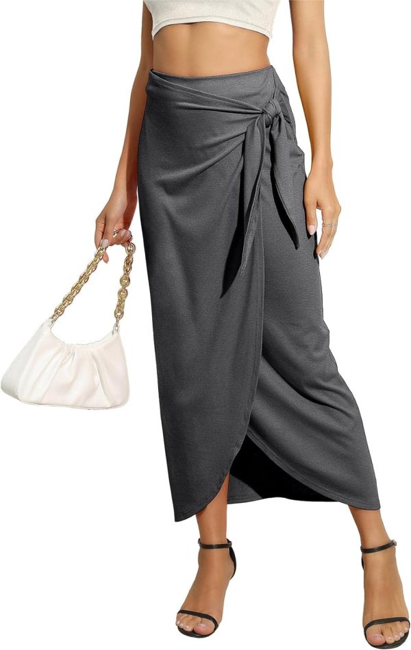 61fWW9ZDxDL._AC_SL1500_8a801e06-69a3-4c15-8e8a-fb58edc18826 Women’s Maxi Skirt High Waist Wrap Pencil Long Skirts for Women Slim Boho Draped Front Bodycon Dresses