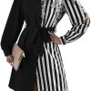 Womens Button Down Shirt Dresses with Belt Button Up Tunics Long Sleeve Blouse Tops