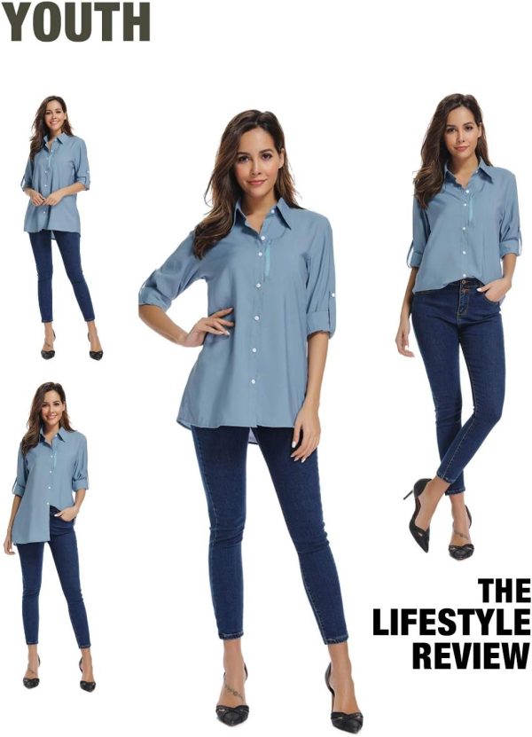 Women's UPF 50 Long Sleeve Sun Protection Shirts Quick Dry Outdoor Fishing Hiking Travel Shirt