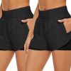 2 Pack Athletic Shorts for Women, Quick Dry Running Shorts with Pockets High Waisted Workout Gym Sports Shorts