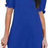 61obwhzMlbL._AC_SL1500 Women's Casual Dresses Puff Short Sleeve V-Neck Cocktail Dress with Pockets