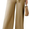 61pJ3N6EXeL._AC_SL1500 Womens Wide Leg Lounge Pants High Waisted Business Work Casual Pants Adjustable Tie Knot Loose Trousers with Pocket