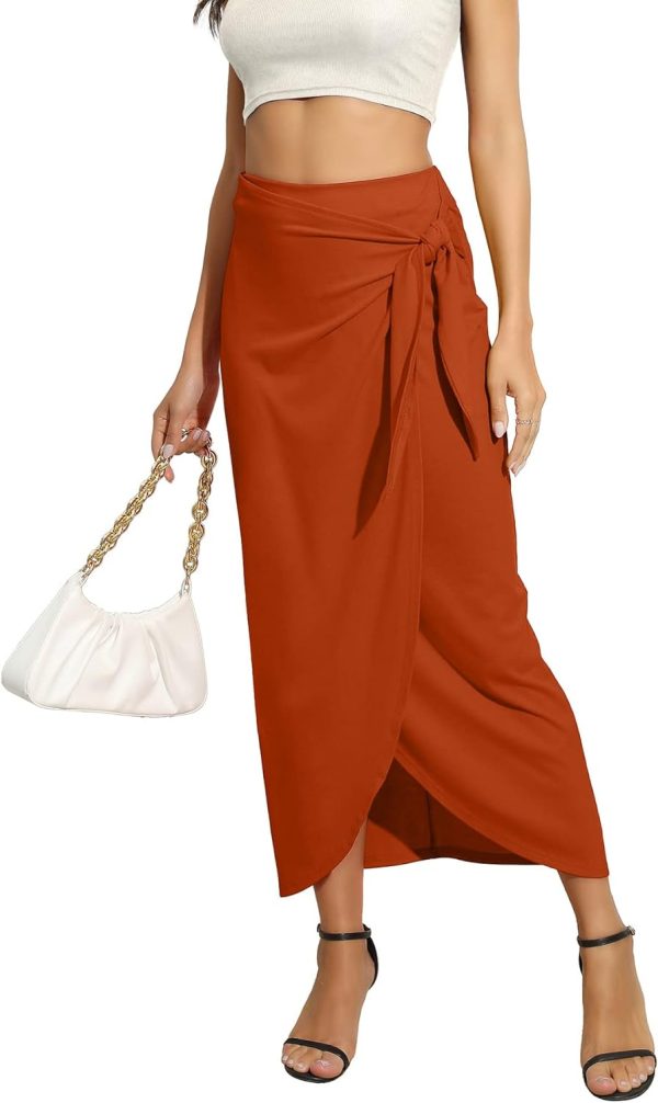 61pa_meVclL._AC_SL1500_b6c5a294-8ae3-4d24-b107-a36cb276fef3 Women’s Maxi Skirt High Waist Wrap Pencil Long Skirts for Women Slim Boho Draped Front Bodycon Dresses