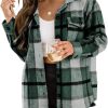 61r_krMGDxL._AC_SL1200 Trendy Queen Womens Flannel Shacket Jacket Casual Plaid Button Down Long Sleeve Shirt Fall Clothes Outfits