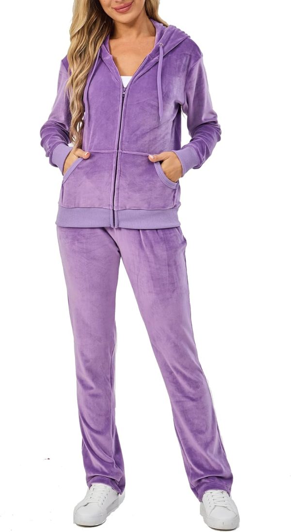 61s0FYDCPFL._AC_SL1500 Velour Track Suits for Women Set Fall Sweatsuits 2 Piece