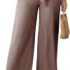 61tPM6RmjXL._AC_SL1500 Womens Wide Leg Lounge Pants High Waisted Business Work Casual Pants Adjustable Tie Knot Loose Trousers with Pocket