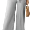 61wV1CfoZYL._AC_SL1500 Womens Wide Leg Lounge Pants High Waisted Business Work Casual Pants Adjustable Tie Knot Loose Trousers with Pocket