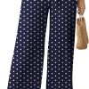 61wjsQ-5CnL._AC_SL1500 Womens Wide Leg Lounge Pants High Waisted Business Work Casual Pants Adjustable Tie Knot Loose Trousers with Pocket