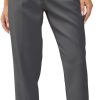 61xkXVPwrML._AC_SL1500 Women's High Waisted Business Trousers Straight Leg Pleated Office Slacks Pants