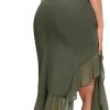 Women's Midi Bodycon Dress Summer Sleeveless Ruffle Mermaid Dress Cocktail Party Tank Dresses for Wedding Guest