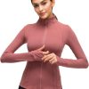 61zKQVK6OpL._AC_SL1500 Womens Sports Running Yoga Jacket Slim Fit Full Zip Track Jacket Turtleneck Workout Jacket