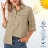 Women's Quick Dry Sun UV Protection Convertible Long Sleeve Shirts for Hiking Camping Fishing Sailing