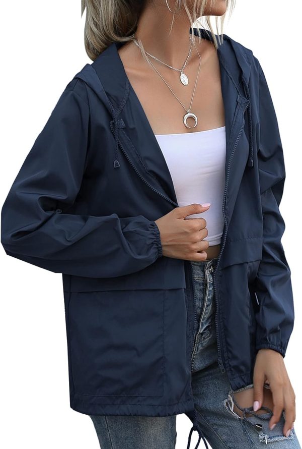 712_BEje5eL._AC_SL1500 Women's Waterproof Raincoat Lightweight Rain Jacket Hooded Windbreaker with Pockets for Outdoor