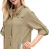Women's Quick Dry Sun UV Protection Convertible Long Sleeve Shirts for Hiking Camping Fishing Sailing