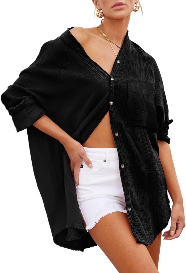 715qo-gsaLL._AC_SL1500 Womens Bathing Suit Cover Up Bikini Swimsuit Coverup Beach Cover Ups Button Down Shirts for Women