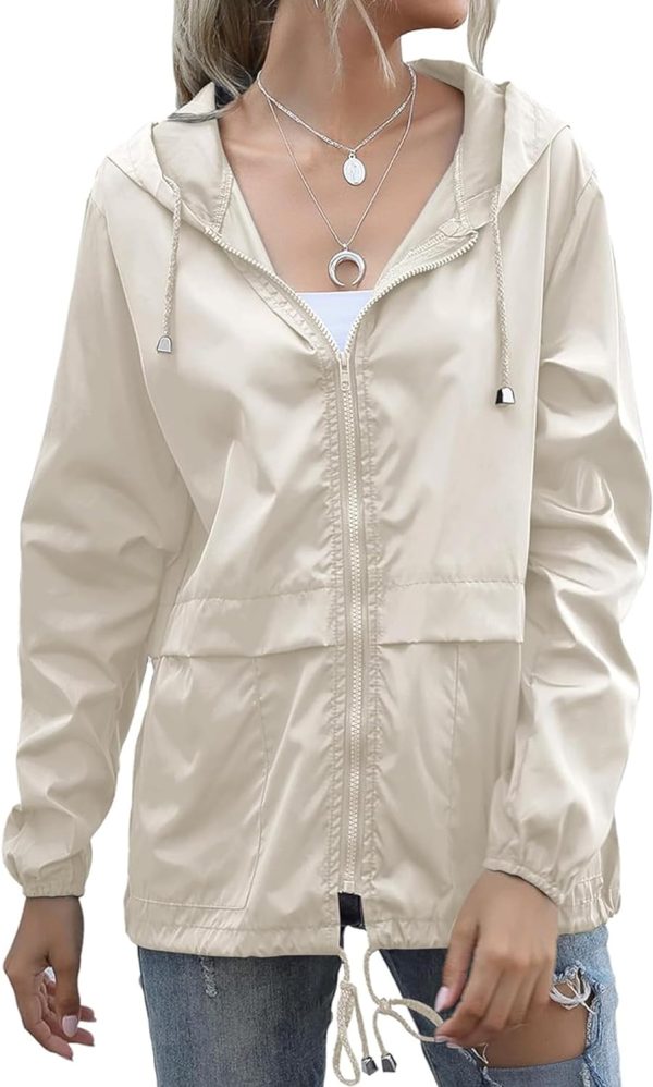 716-hfqjeoL._AC_SL1500 Women's Waterproof Raincoat Lightweight Rain Jacket Hooded Windbreaker with Pockets for Outdoor