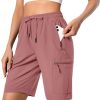 716gukE8lvL._AC_SL1500 Women's Lightweight Hiking Cargo Shorts Quick Dry Athletic Shorts for Camping Travel Golf with Zipper Pockets Water Resistant