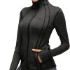 716vxNZbAvL._AC_SL1500 Womens Sports Running Yoga Jacket Slim Fit Full Zip Track Jacket Turtleneck Workout Jacket