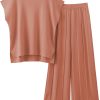2 Piece Outfits for Women Sweater Sets Knit Vest Tops Elastic Waisted Pants