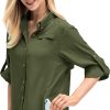 Women's Quick Dry Sun UV Protection Convertible Long Sleeve Shirts for Hiking Camping Fishing Sailing