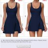 719TReyKU_L._AC_SL1500 Tennis Dress for Women U Neck Athletic Dress with Built in Shorts and Bra for Sleeveless Side Slit Flare Mini Dresses