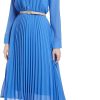 Business Casual Shirt Dress for Women Long Sleeves Pleated Midi Dresses with Belt