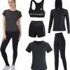 Workout Sets for Women 5 PCS Yoga Outfits Activewear Tracksuit Sets