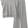 2 Piece Outfits for Women Sweater Sets Knit Vest Tops Elastic Waisted Pants