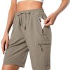 71E1LuMZ2xL._AC_SL1500 Women's Lightweight Hiking Cargo Shorts Quick Dry Athletic Shorts for Camping Travel Golf with Zipper Pockets Water Resistant