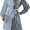 Womens Button Down Shirt Dresses with Belt Button Up Tunics Long Sleeve Blouse Tops