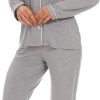71HJZct2w4L._AC_SL1500 Button Up Pajamas for Women Long Sleeve Sleepwear Soft Loungewear Ladies Pjs Set XS-XXL