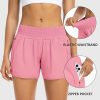 71Ja58Wr86L._AC_SL1500 Athletic Shorts for Women with Pockets High Waist Running Workout Shorts Gym Yoga White Summer Shorts