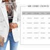 Womens Casual Blazer 2024 Spring Open Front Business Work Tweed Plaid Jacket Suit Pocket (S-XXL)