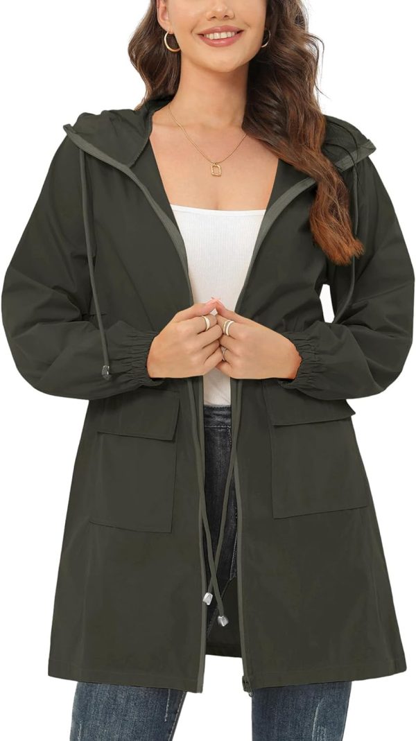 71Mt0Hdt12L._AC_SL1500 Rain Jacket for Women Waterproof with Hood Active Outdoor Long Rain Coats Packable Raincoat Lightweight Windbreaker