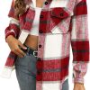 71N8lOvvBJL._AC_SL1200 Trendy Queen Womens Flannel Shacket Jacket Casual Plaid Button Down Long Sleeve Shirt Fall Clothes Outfits