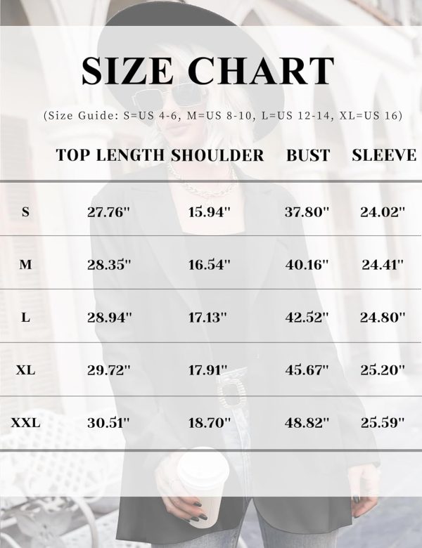 Womens Casual Blazers Oversized Open Front Cardigan Long Sleeve Work Office Blazer Jackets S-XXL