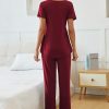 Women's Maternity Nursing Pajama Set Breastfeeding Loungewear Mama Clothes Short Sleeve Top & Pants Pregnancy PJS
