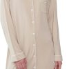 Womens Bamboo Viscose Sleep Shirt Long Sleeve Button Down Nightgowns Boyfriend Nightshirt S-XXL