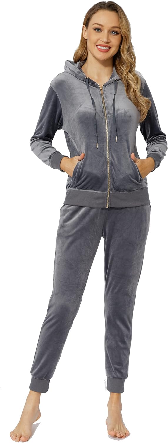 71UJk8mr2mS._AC_SL1500 Velour Track Suits for Women Set Fall Sweatsuits 2 Piece