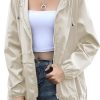 Women's Raincoats Lightweight Waterproof Windproof Adjustable Windbreaker Rain Jackets Hooded with Pockets S-XXL