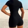71V125AhRNL._AC_SL1500 Women's Colorblock Mesh Zipper Diving Suit One Piece Swimsuit Short Sleeve Bathing Suit