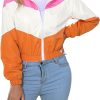 71V5OLbP2RL._AC_SL1500 Women’s Lightweight Windbreaker Sport Jacket Zip Up Color Block Coat Casual Long Sleeve Jogging Outerwear