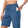 71WkOAVyANL._AC_SL1500 Women's Lightweight Hiking Cargo Shorts Quick Dry Athletic Shorts for Camping Travel Golf with Zipper Pockets Water Resistant